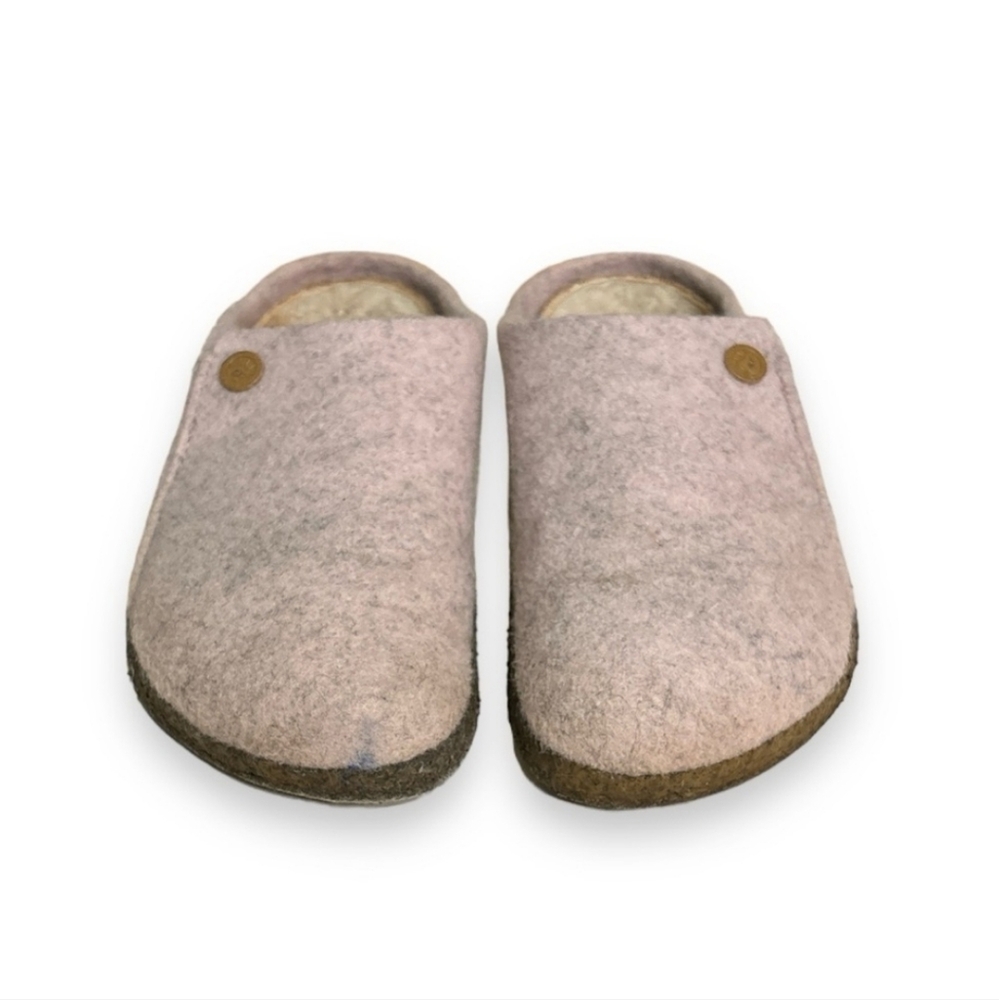 BIRKENSTOCK Zermatt Wool Felt & Shearling Mule Clog Slipper Light Rose - Picture 10 of 10